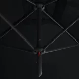 fekete dupla napernyő acélrúddal 600 x 300 cm
