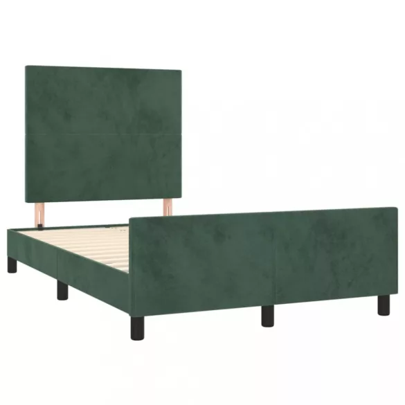 sötétzöld bársony ágykeret matrac nélkül 120 x 200 cm