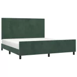 sötétzöld bársony ágykeret matrac nélkül 160x200 cm