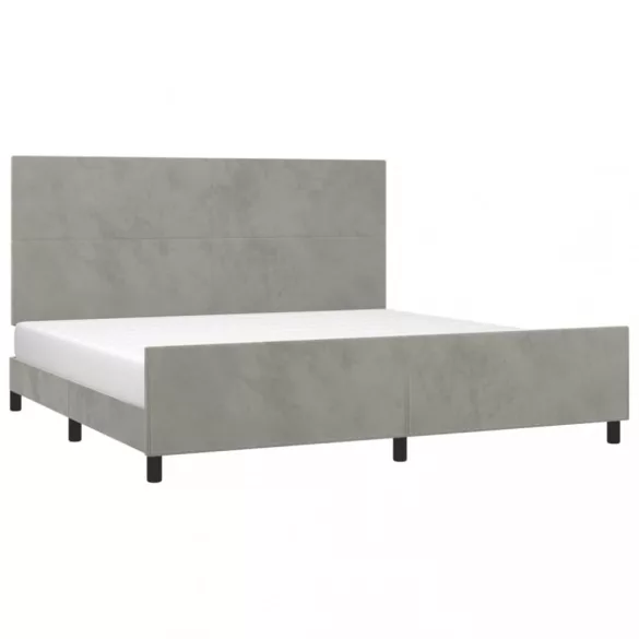 világosszürke bársony ágykeret matrac nélkül 200 x 200 cm