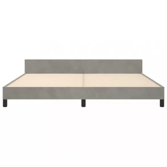 világosszürke bársony ágykeret matrac nélkül 200 x 200 cm