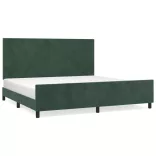 sötétzöld bársony ágykeret matrac nélkül 200x200 cm
