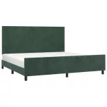 sötétzöld bársony ágykeret matrac nélkül 200x200 cm