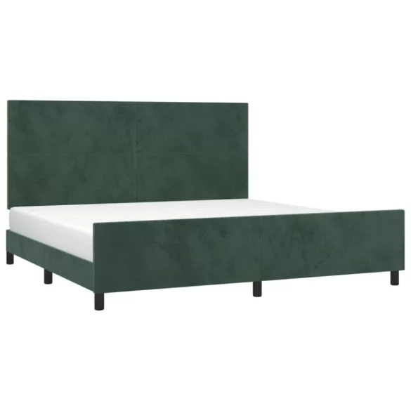 sötétzöld bársony ágykeret matrac nélkül 200x200 cm
