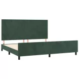 sötétzöld bársony ágykeret matrac nélkül 200x200 cm