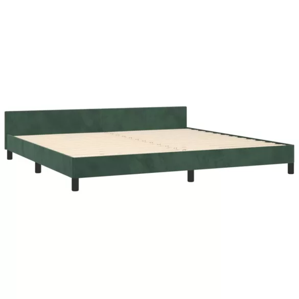 sötétzöld bársony ágykeret matrac nélkül 200x200 cm