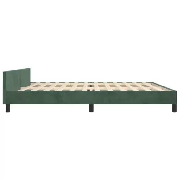 sötétzöld bársony ágykeret matrac nélkül 200x200 cm