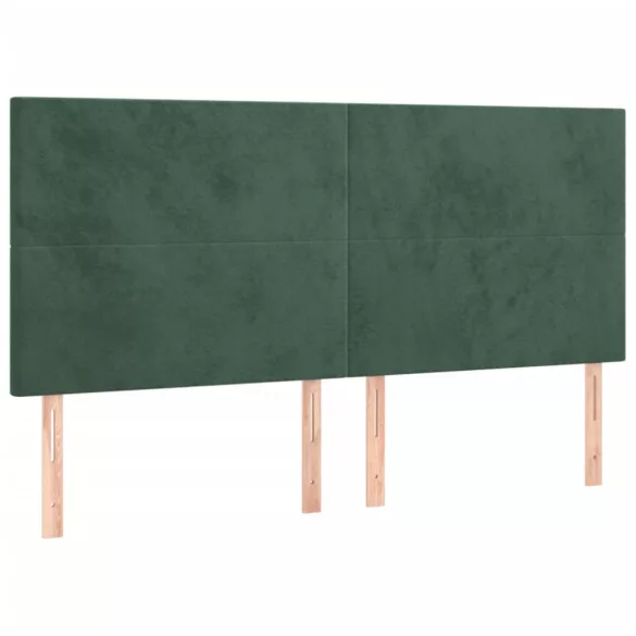 sötétzöld bársony ágykeret matrac nélkül 200x200 cm