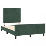 sötétzöld bársony ágykeret matrac nélkül 120 x 200 cm