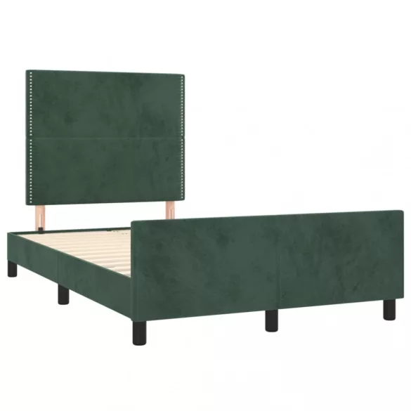 sötétzöld bársony ágykeret matrac nélkül 120 x 200 cm