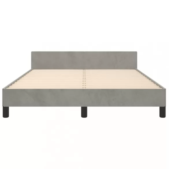 világosszürke bársony ágykeret matrac nélkül 140x200 cm
