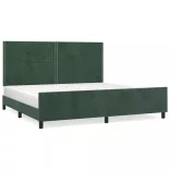 sötétzöld bársony ágykeret matrac nélkül 200x200 cm