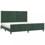 sötétzöld bársony ágykeret matrac nélkül 200x200 cm