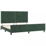 sötétzöld bársony ágykeret matrac nélkül 200x200 cm