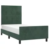 sötétzöld bársony ágykeret matrac nélkül 80 x 200 cm
