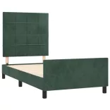 sötétzöld bársony ágykeret matrac nélkül 80 x 200 cm