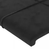 fekete bársony ágykeret fejtámlával 90x200 cm