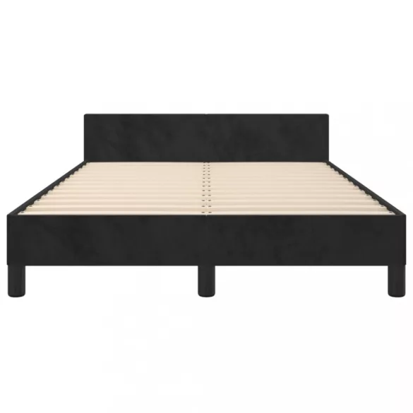 fekete bársony ágykeret matrac nélkül 120x200 cm