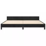 fekete bársony ágykeret matrac nélkül 200 x 200 cm