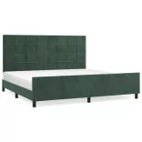 sötétzöld bársony ágykeret matrac nélkül 200x200 cm