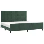 sötétzöld bársony ágykeret matrac nélkül 200x200 cm