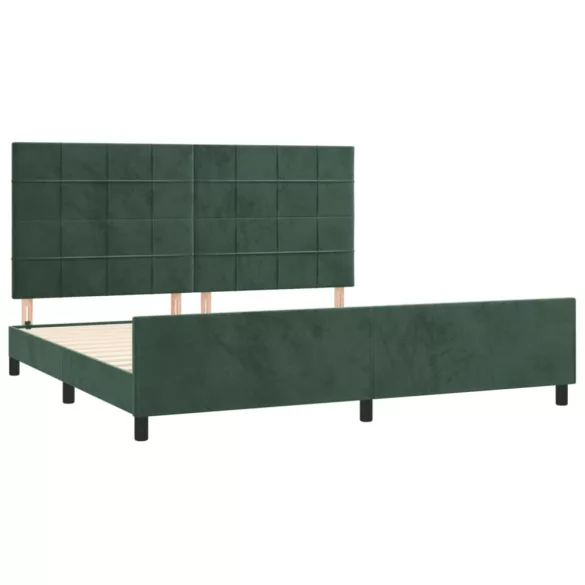 sötétzöld bársony ágykeret matrac nélkül 200x200 cm