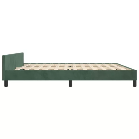 sötétzöld bársony ágykeret matrac nélkül 200x200 cm