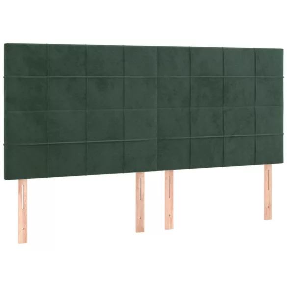 sötétzöld bársony ágykeret matrac nélkül 200x200 cm