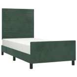 sötétzöld bársony ágykeret matrac nélkül 90x200 cm