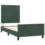 sötétzöld bársony ágykeret matrac nélkül 100x200 cm