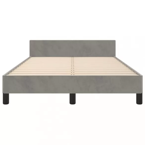 világosszürke bársony ágykeret matrac nélkül 120x200 cm