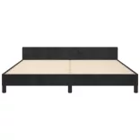 fekete bársony ágykeret fejtámlával 180 x 200 cm