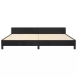 fekete bársony ágykeret matrac nélkül 200 x 200 cm