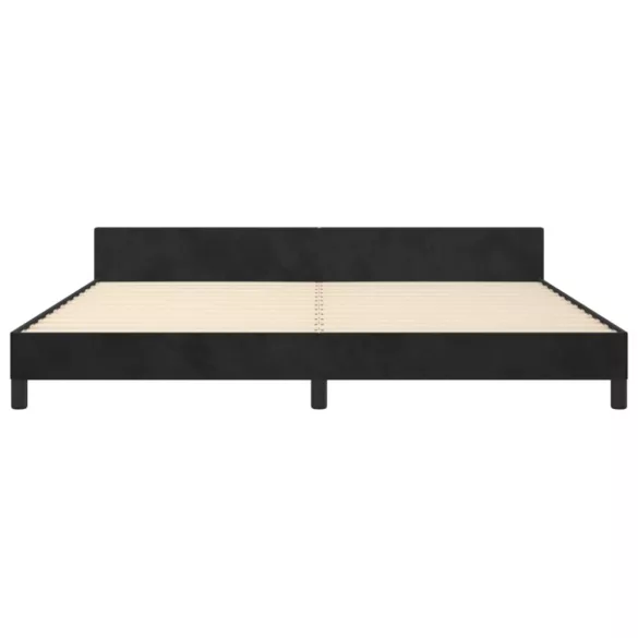 fekete bársony ágykeret matrac nélkül 200 x 200 cm