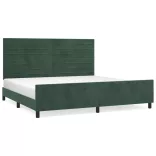 sötétzöld bársony ágykeret matrac nélkül 200x200 cm