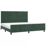 sötétzöld bársony ágykeret matrac nélkül 200x200 cm