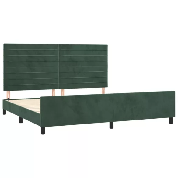 sötétzöld bársony ágykeret matrac nélkül 200x200 cm