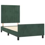 sötétzöld bársony ágykeret matrac nélkül 90x190 cm