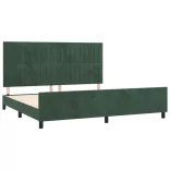 sötétzöld bársony ágykeret matrac nélkül 200x200 cm