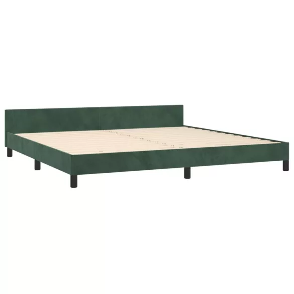 sötétzöld bársony ágykeret matrac nélkül 200x200 cm