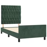 sötétzöld bársony ágykeret matrac nélkül 90x200 cm