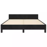 fekete bársony ágykeret matrac nélkül 140 x 190 cm