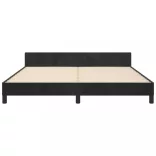 fekete bársony ágykeret fejtámlával 180 x 200 cm
