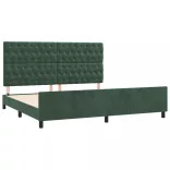 sötétzöld bársony ágykeret matrac nélkül 200x200 cm