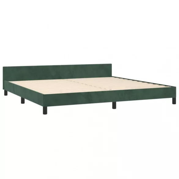 sötétzöld bársony ágykeret matrac nélkül 200x200 cm