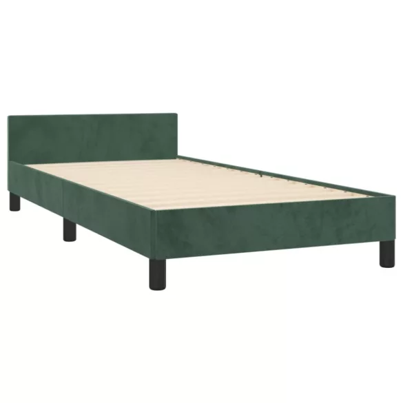sötétzöld bársony ágykeret matrac nélkül 90x190 cm