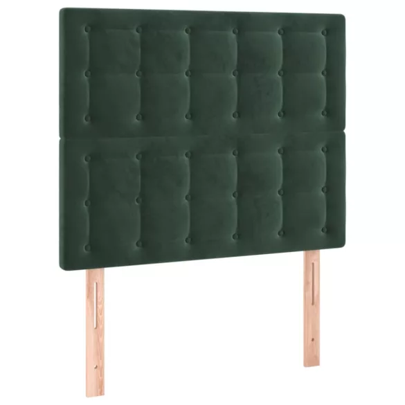 sötétzöld bársony ágykeret matrac nélkül 90x190 cm