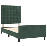sötétzöld bársony ágykeret matrac nélkül 100x200 cm