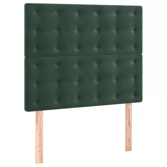 sötétzöld bársony ágykeret matrac nélkül 100x200 cm