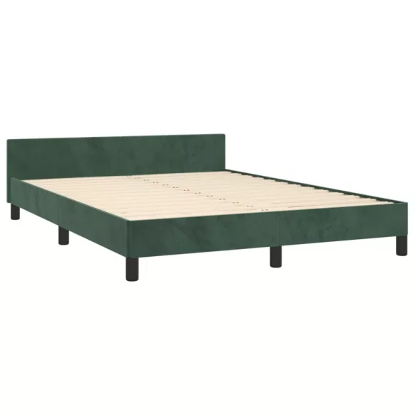 sötétzöld bársony ágykeret matrac nélkül 140 x 200 cm